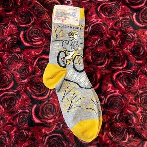 Blue Q Crew Socks Hellraiser Girl Bike Size 5-10 Novelty